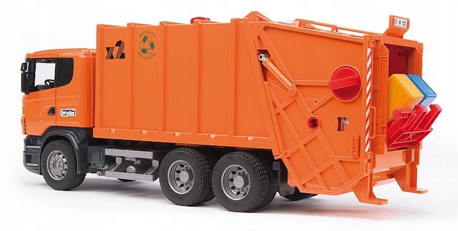 

Bruder 03560 Śmieciarka Scania Pomarańczowa 62 cm!