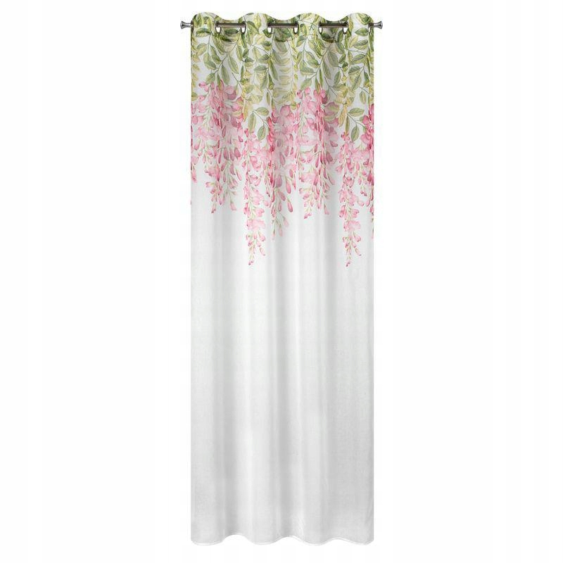

Firana Julieta biała różowa Eurofirany 140x250