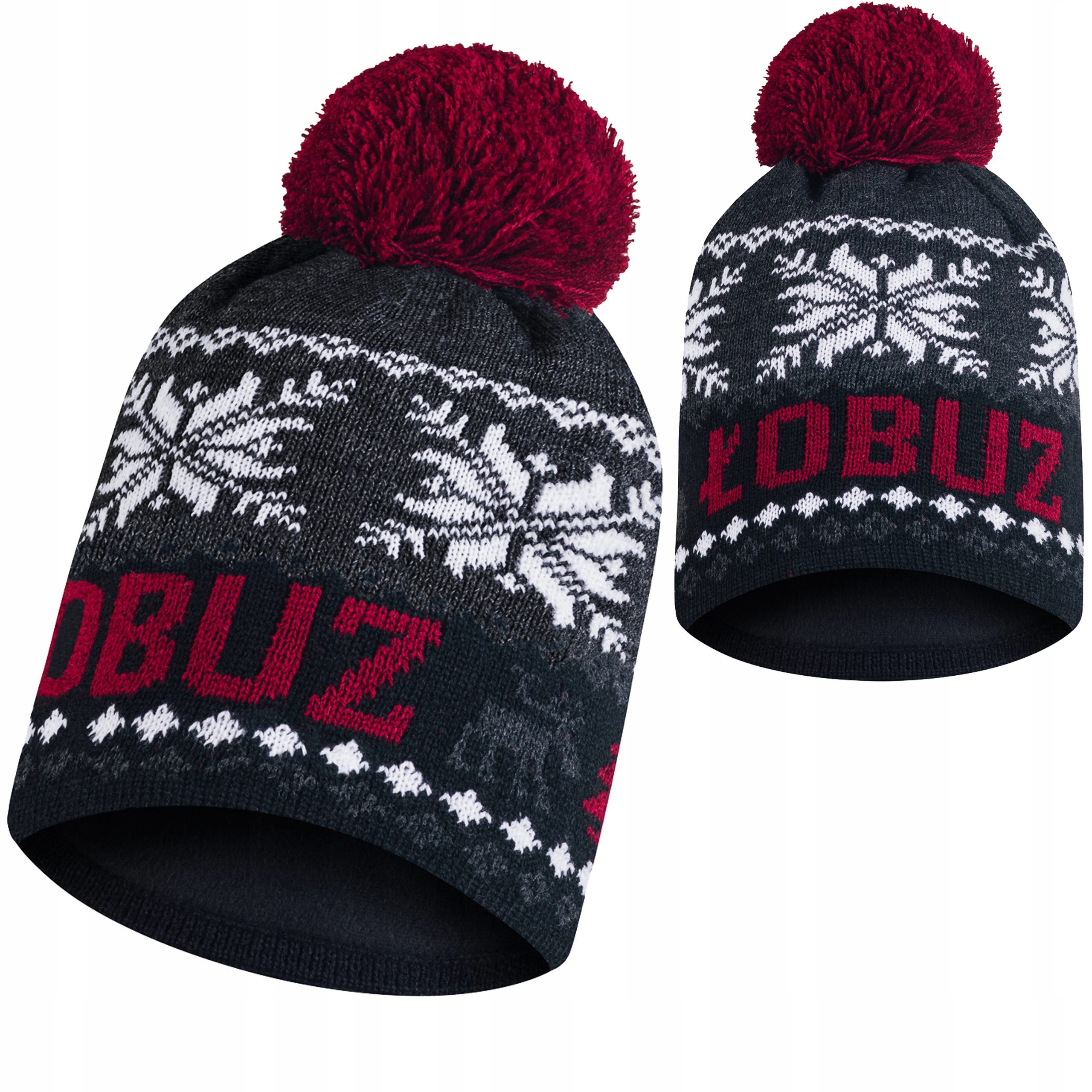 

Czapka zimowa Łobuz z pomponem polar termoaktywny