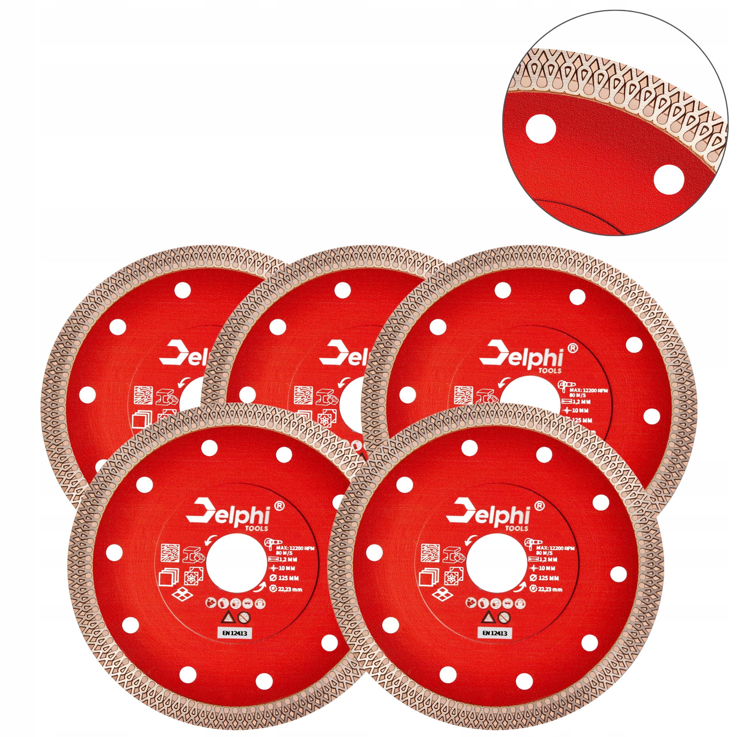 Tarcza Diamentowa Do Cięcia Gresu Płytek Kamienia Ceramiki Spieku 125 MM 5X