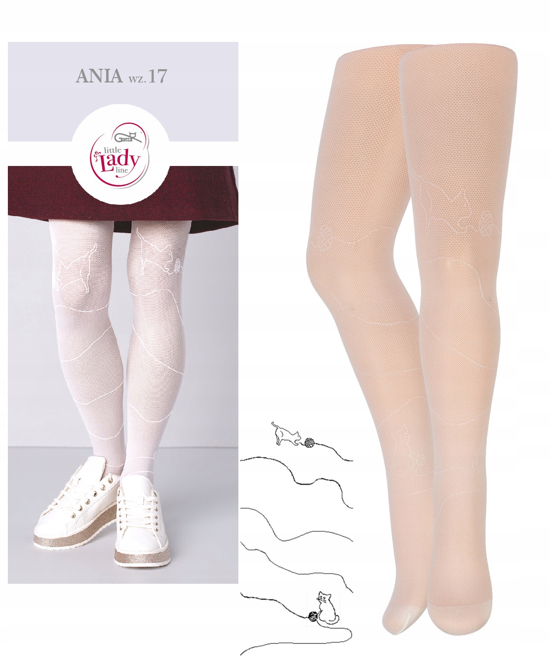 

Rajstopy Gatta Ania 140-146 białe cienkie Kotek