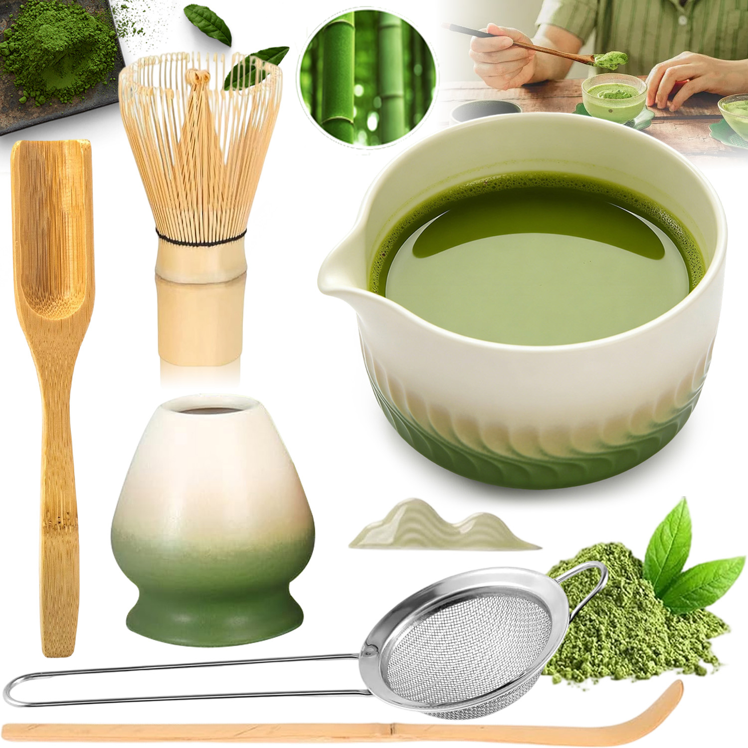 Bambusowy Zestaw Prezentowy Do Herbaty Matchy Chashaku Wysokiej Jakości