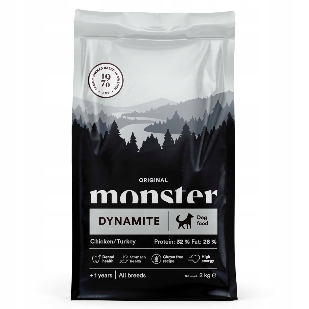 Monster Dog Original Dynamite 2kg Suché Krmivo pro aktivní psy Kuřecí Krůta