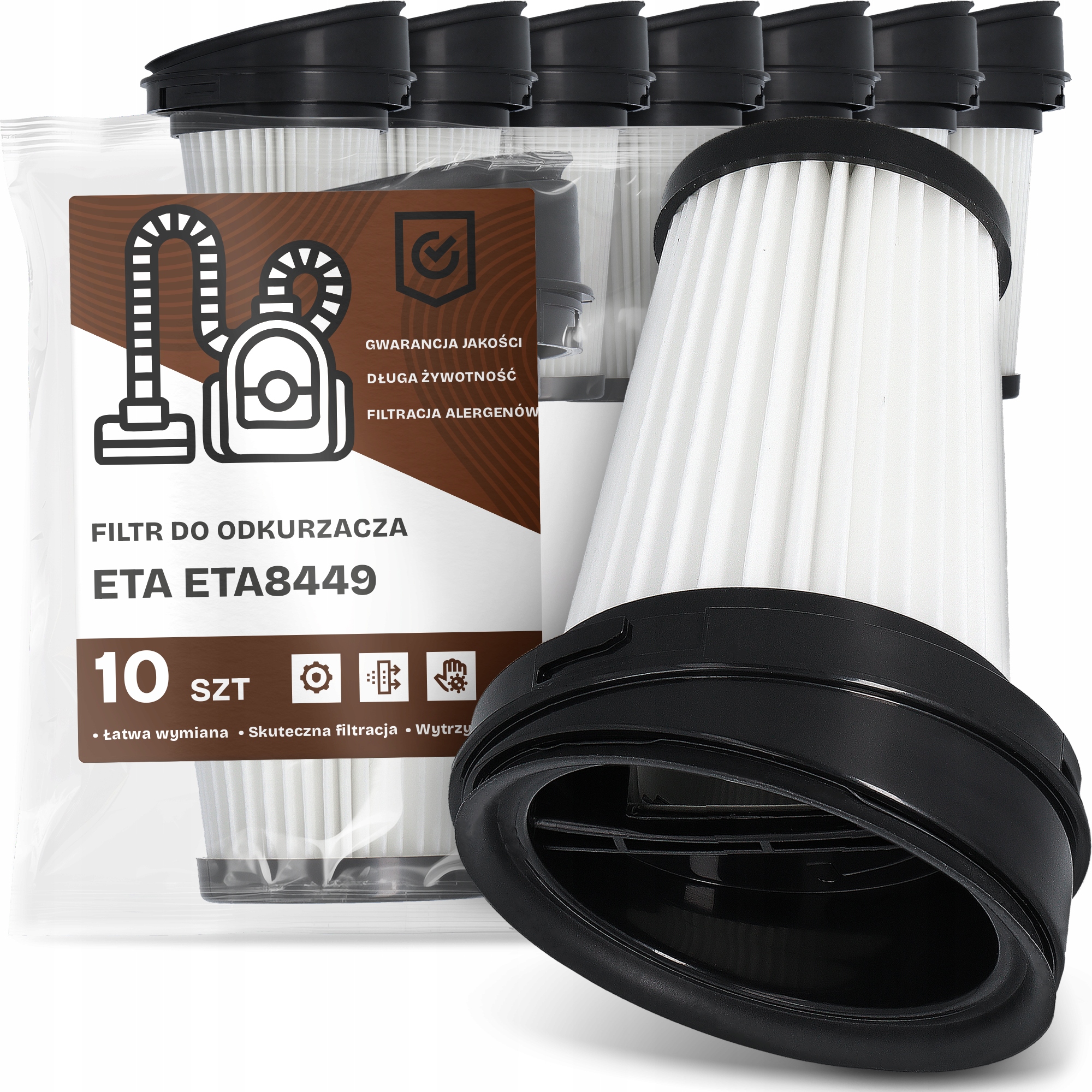 10 x Vzduchový Filtr pro vysavač Eta ETA8449 Hepa Účinný Em-w