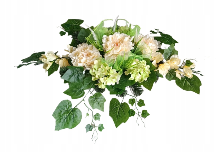 Dekorace – kompozice z umělých květin – středně plochá