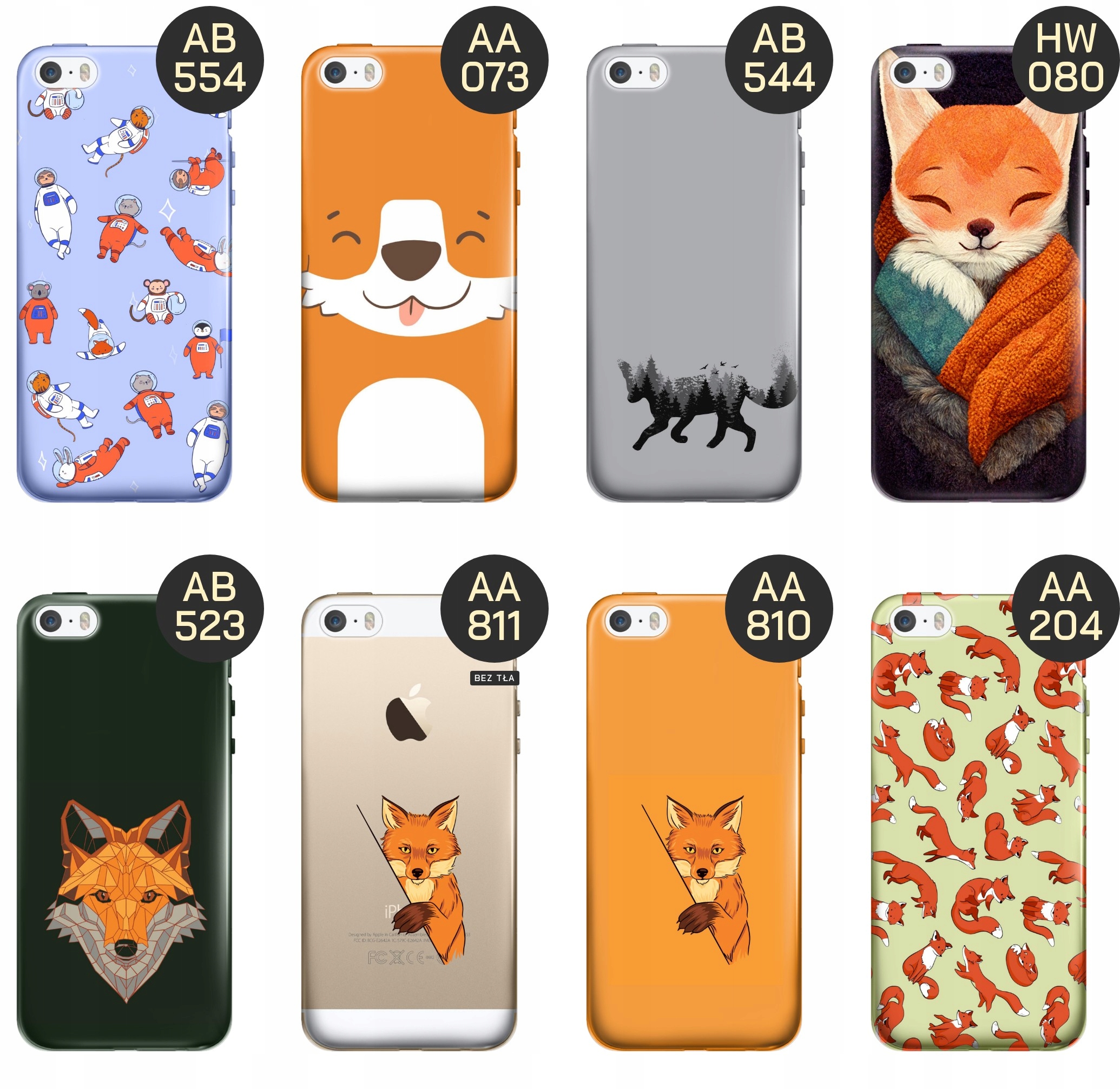 ETUI DO IPHONE 5 / 5S / SE WZORY LISKI LISY FOX OBUDOWA POKROWIEC CASE Marka Hello Case