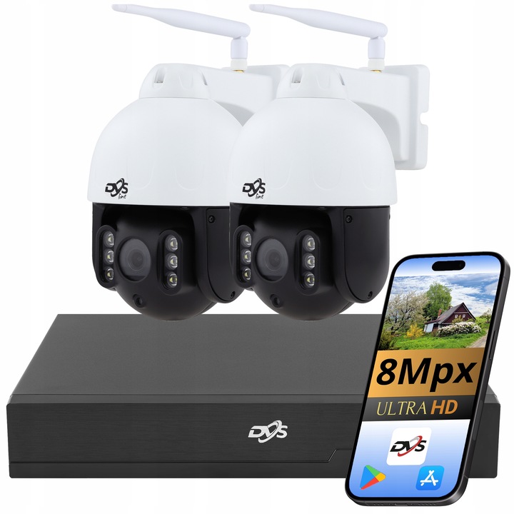 Monitorovací Sada 2 Otočných Kamer 8 Mpx, Venkovní Kovový Záznamník