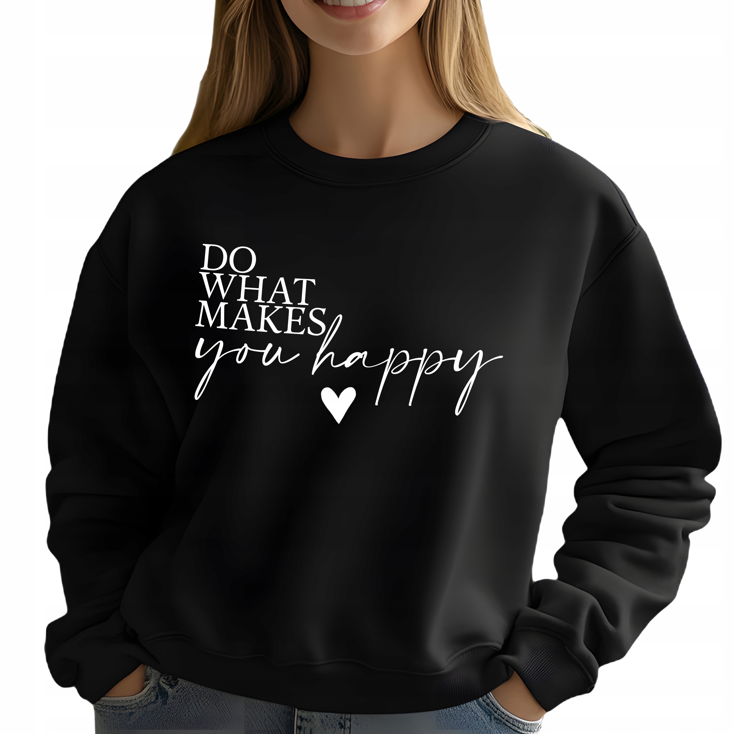 Mikina Dámská Černá You Happy Jako Dárek Motivační Citáty Velikost S