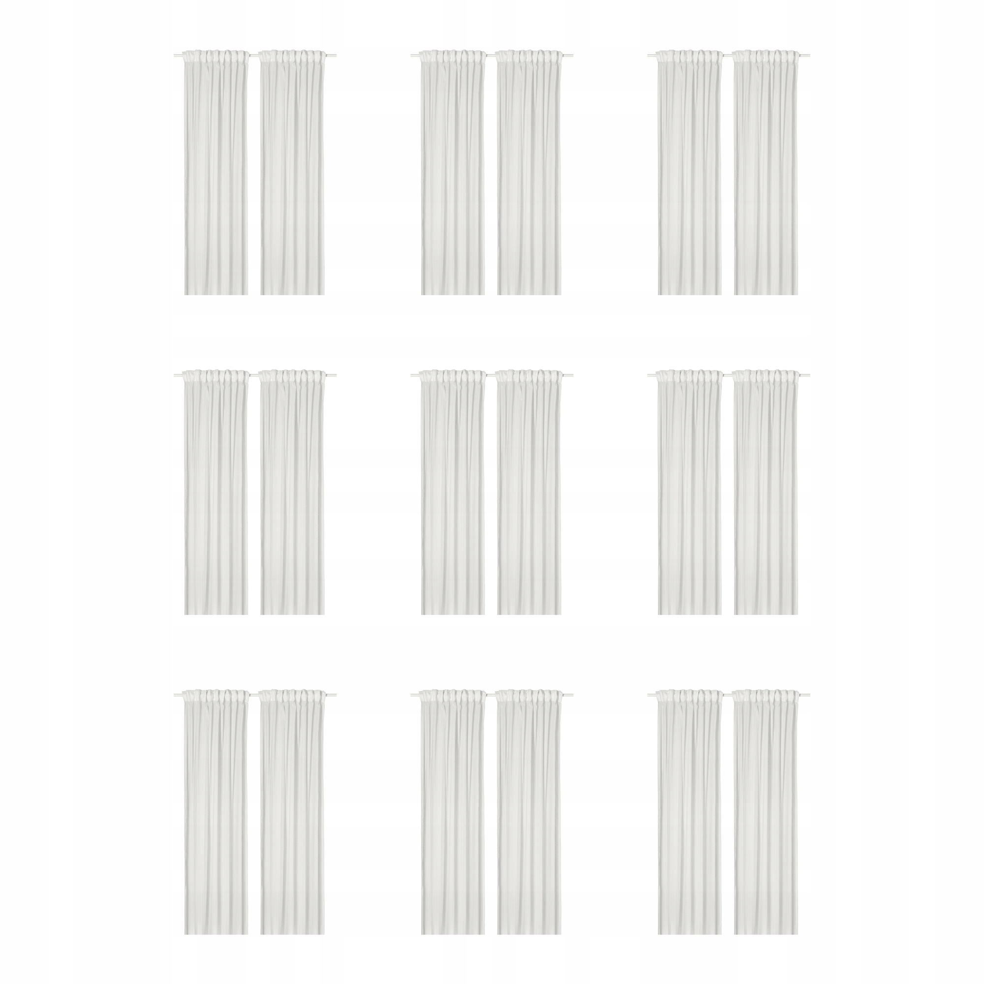 9 ks Matilda Záclony, bílá/na pásku 145 x 250 cm