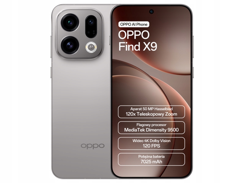 Smartfon Oppo Find X9 5G 12/512 6.59" 120Hz Tytanowy