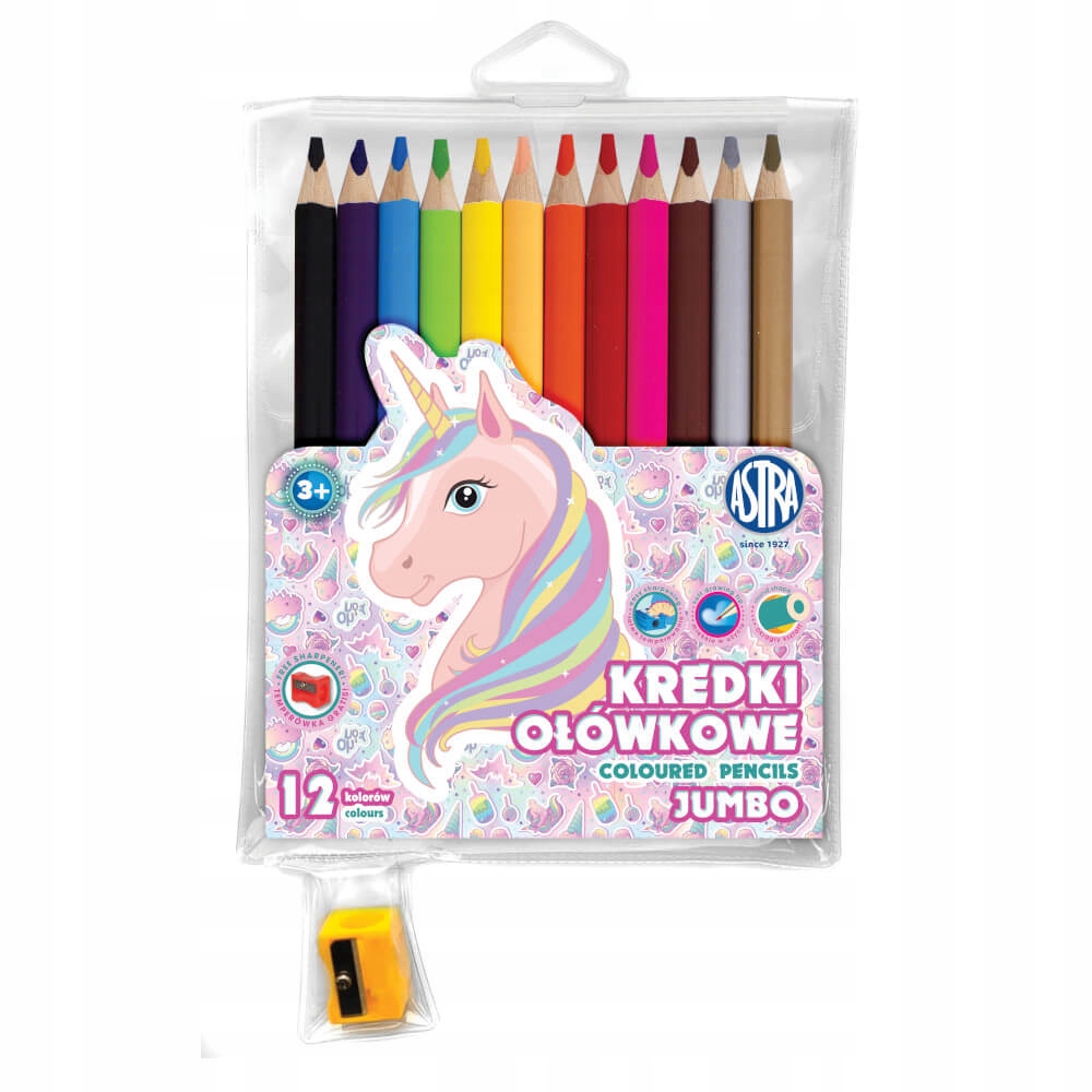 Kredki ołówkowe okrągłe Jumbo ASTRAKIDS Unicorn -
