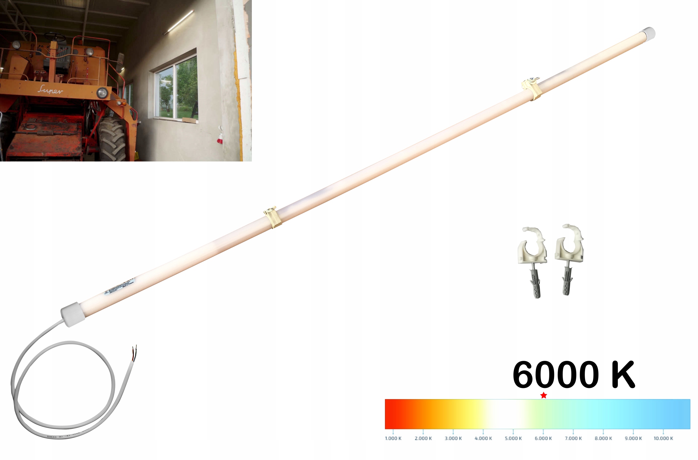 Lampa LED do HALA GARAŻ WIATA PIWNICA 3080lm 6K PL