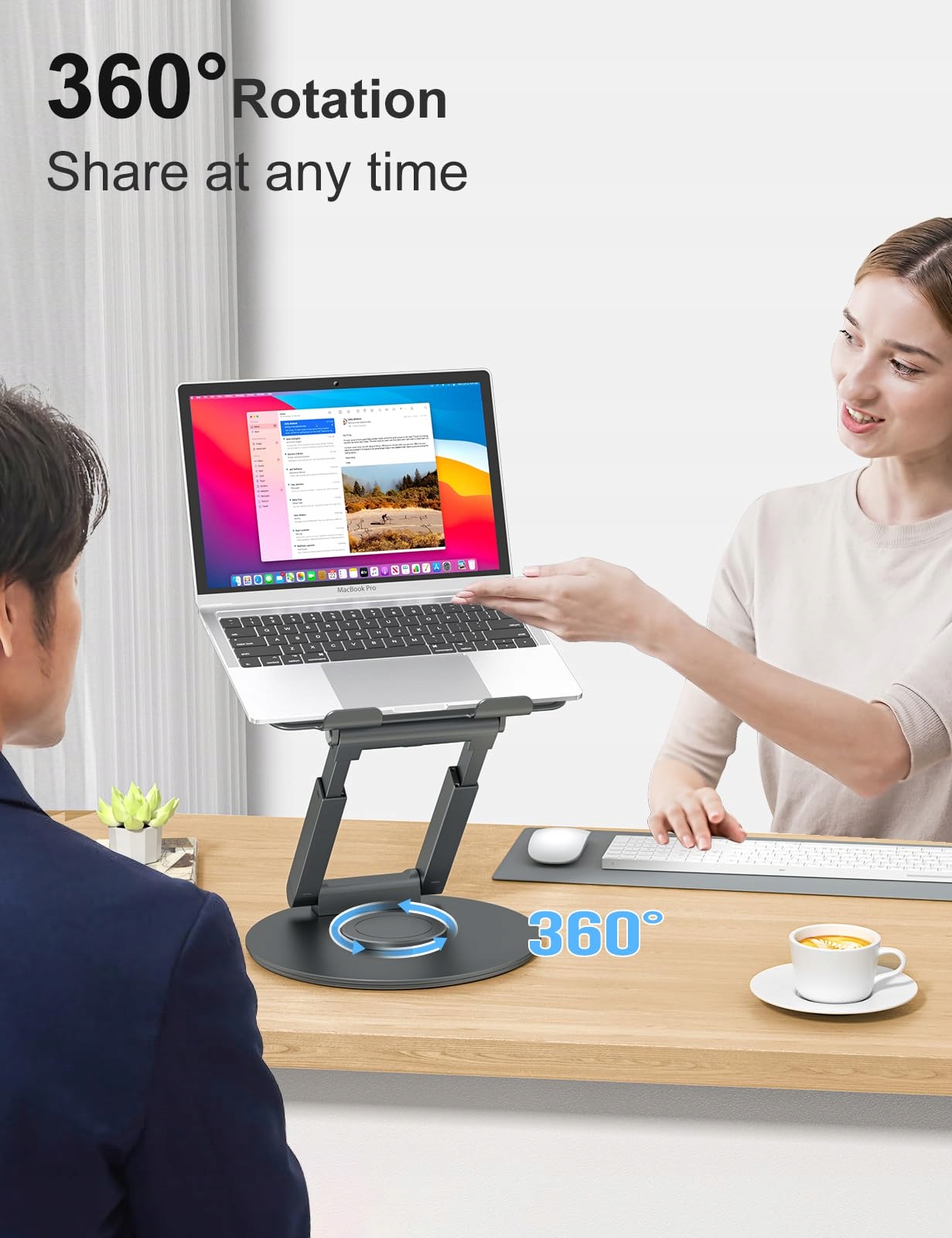 STÄNDER Laptop Regulowany Obrotowy Ergonomiczny Do Laptopów 10–17 Cali — miniatura 2