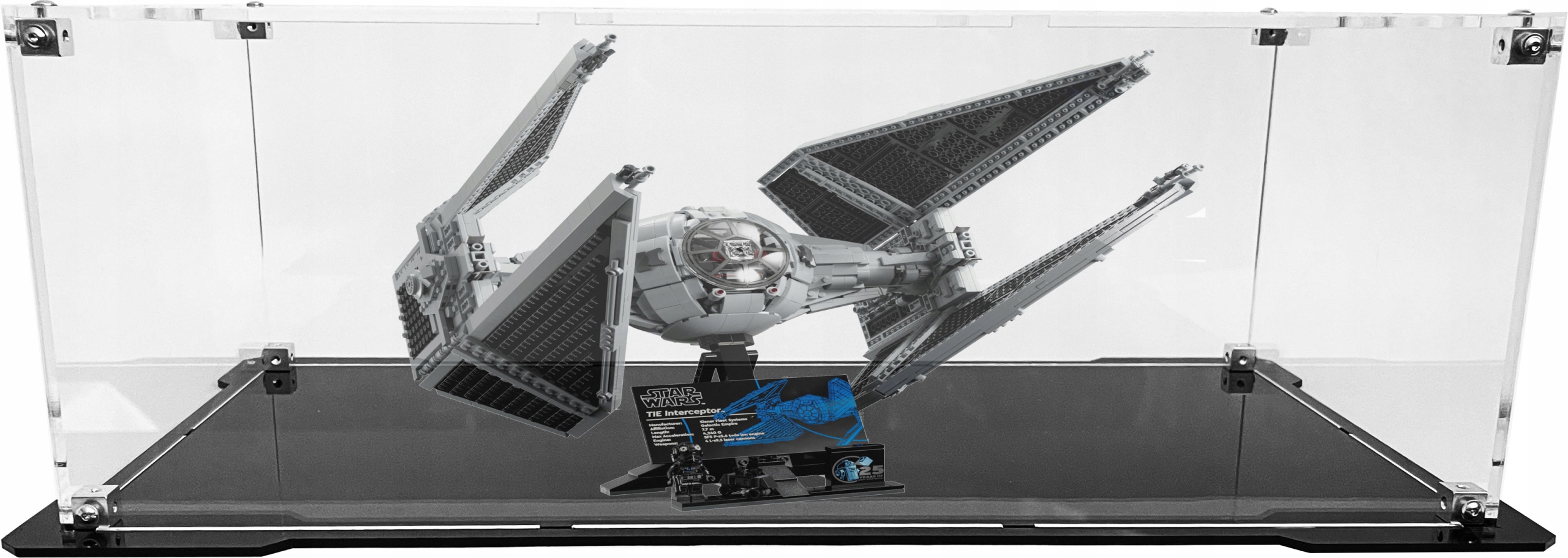 Vitrína s černou základnou pro stavebnici Lego 75382 Star Wars Tie Interceptor
