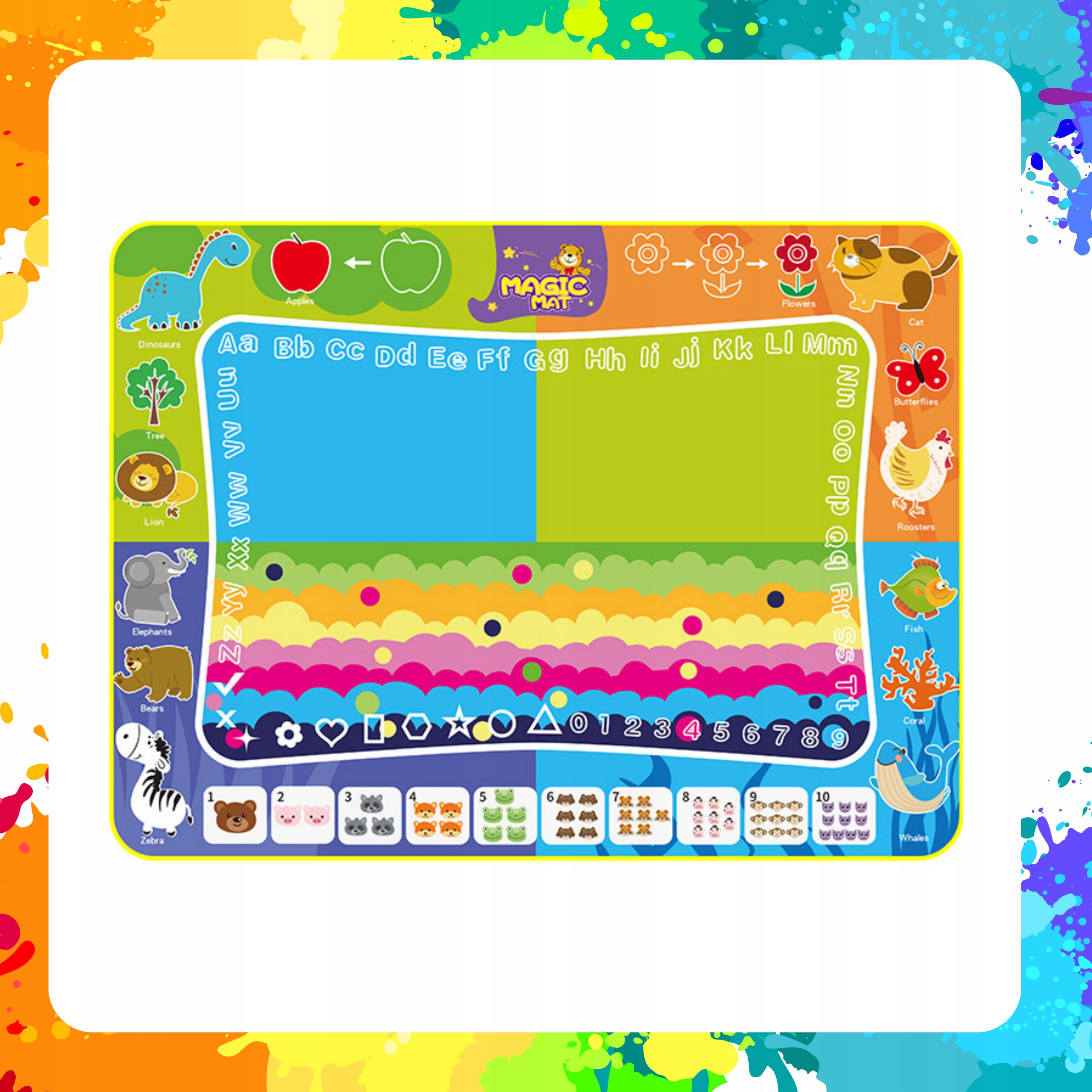 MATA WODNA DO MALOWANIA RYSOWANIA 120x90 PIECZĄTKI FORMY PISAKI ZESTAW XXL Płeć chłopcy dziewczynki unisex