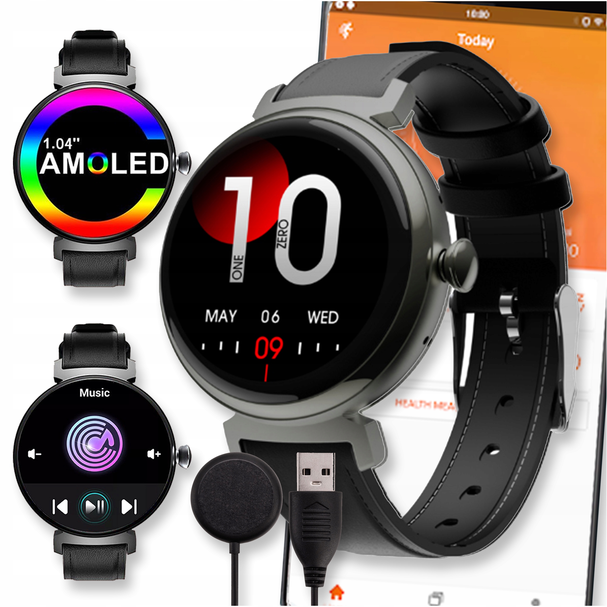Smartwatch Hodinky Watch Čierny Amoled Pro Rozhovory Športové Menu Pl Dámske