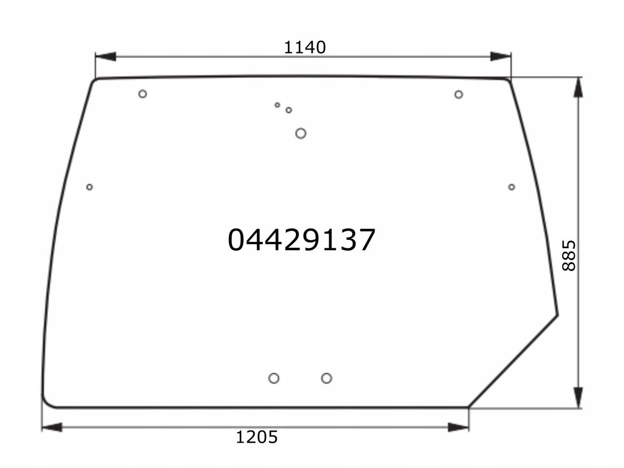 SZYBA TYLNA DEUTZ FAHR AGROTRON 2 OTWORY 04429137