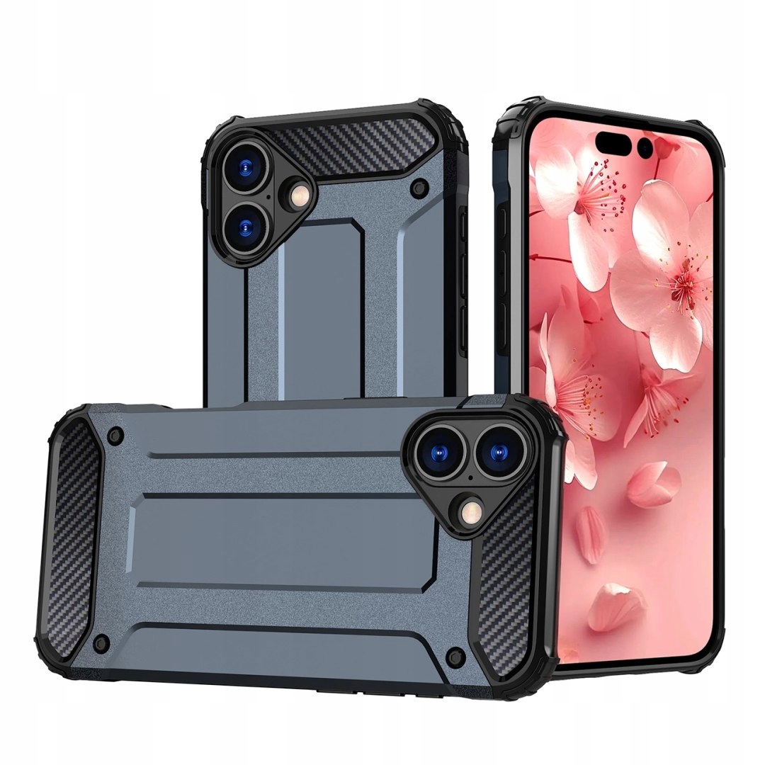 Etui Hybrid Armor pancerne na do iPhone 16 Plus niebieskie