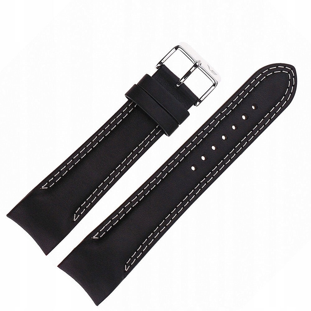 Pásek Rocket N1 Kůže (5146) černý s bílou lesklou barvou