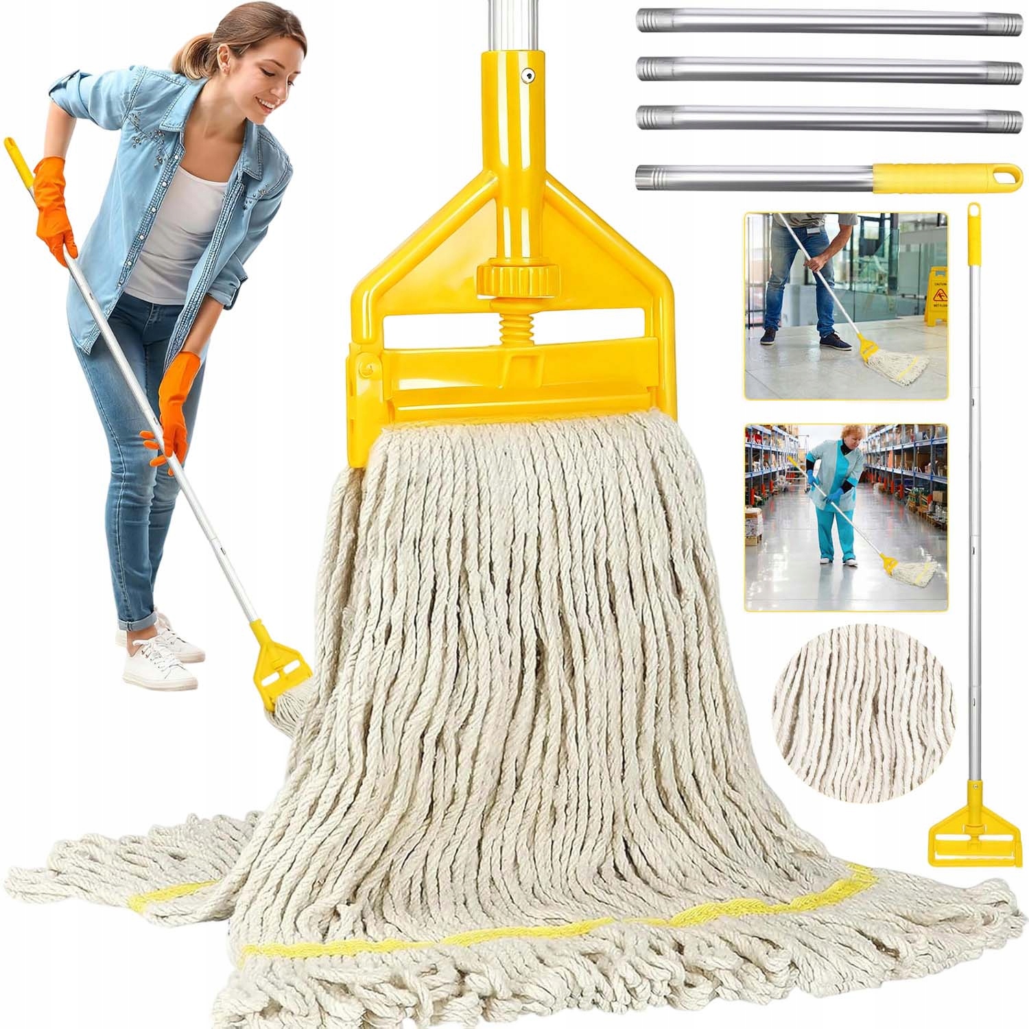Levně Mop Mopy Na Podlahu Provázkový Bavlněný Hrot S Možností Opakovaného Použití