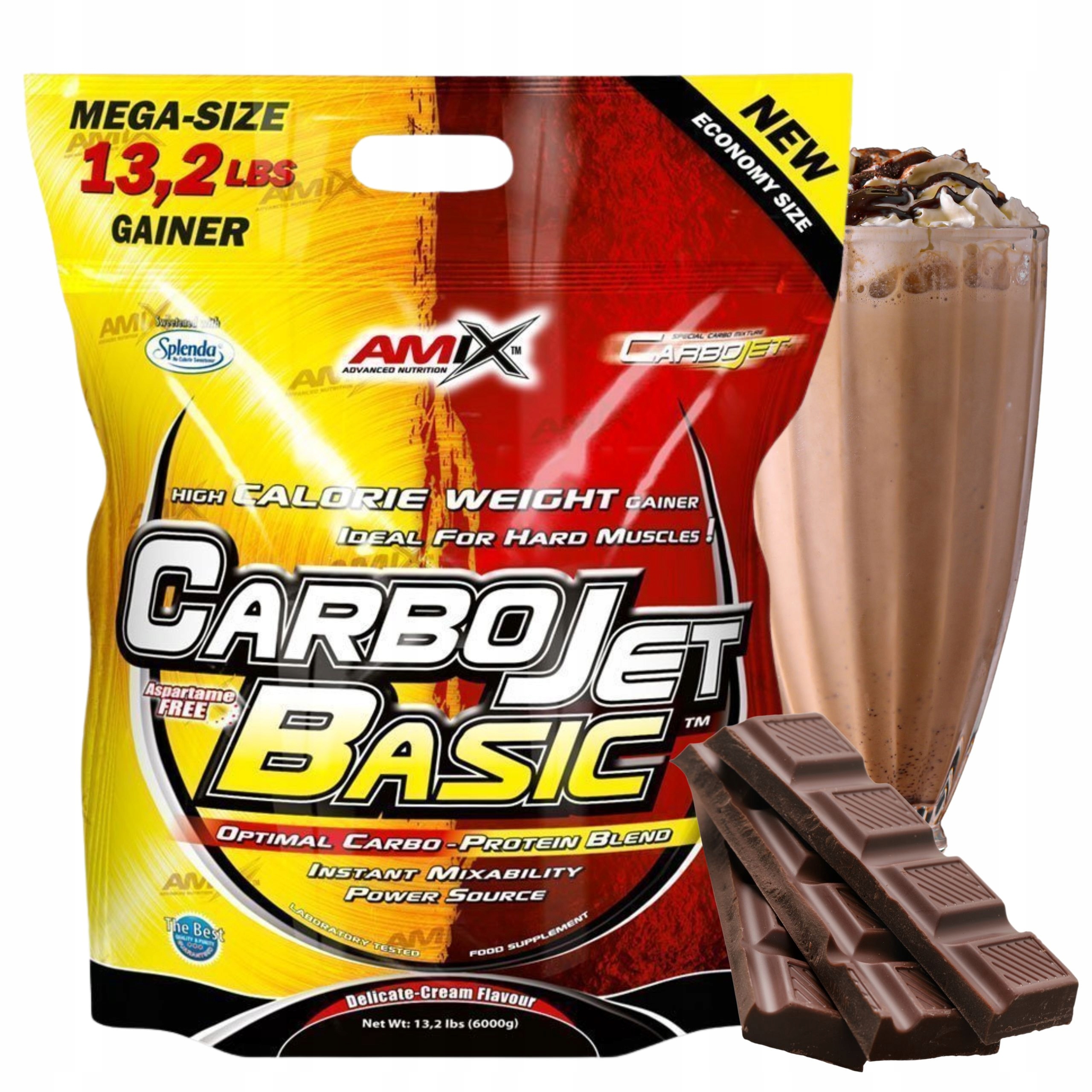 Protein Na Hmotu Síla Energie Sacharidy Gainer Čokoláda 6 kg