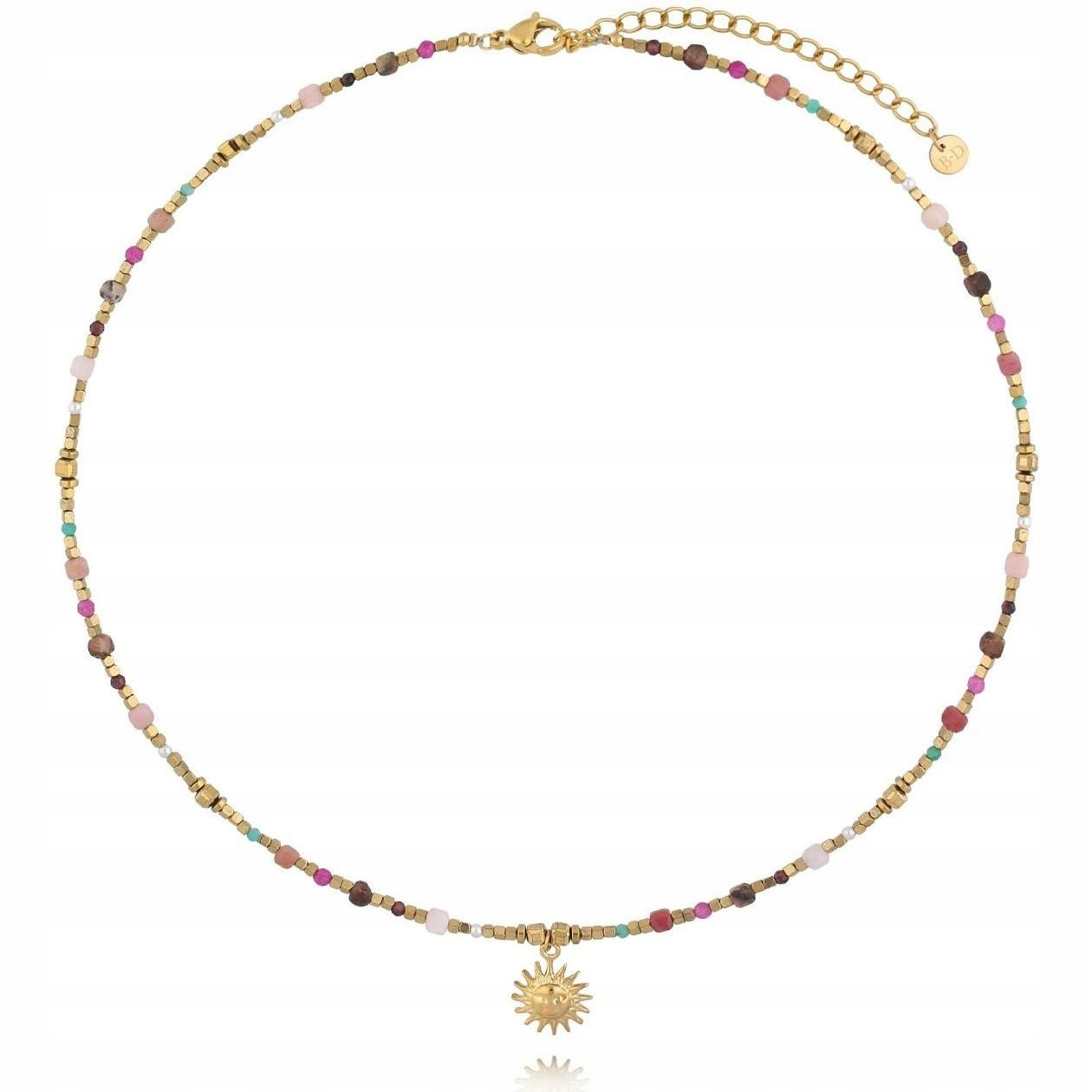 Náhrdelník By Dziubeka zlatý amazonit 44 cm