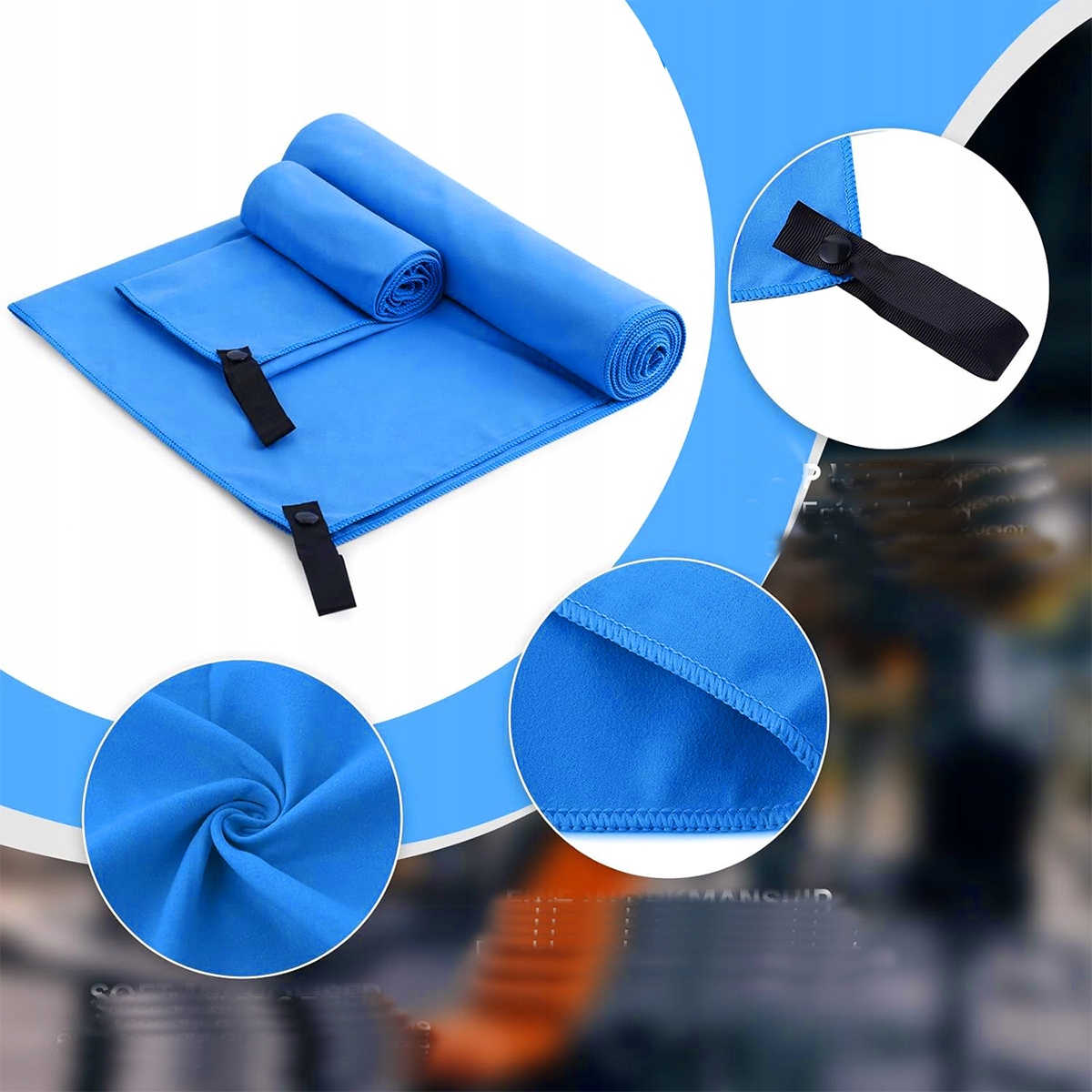 2x DUŻY RĘCZNIK PLAŻOWY SZYBKOSCHNĄCY SPORTOWY Z MIKROFIBRY NA SIŁOWNIĘ Komplet tak