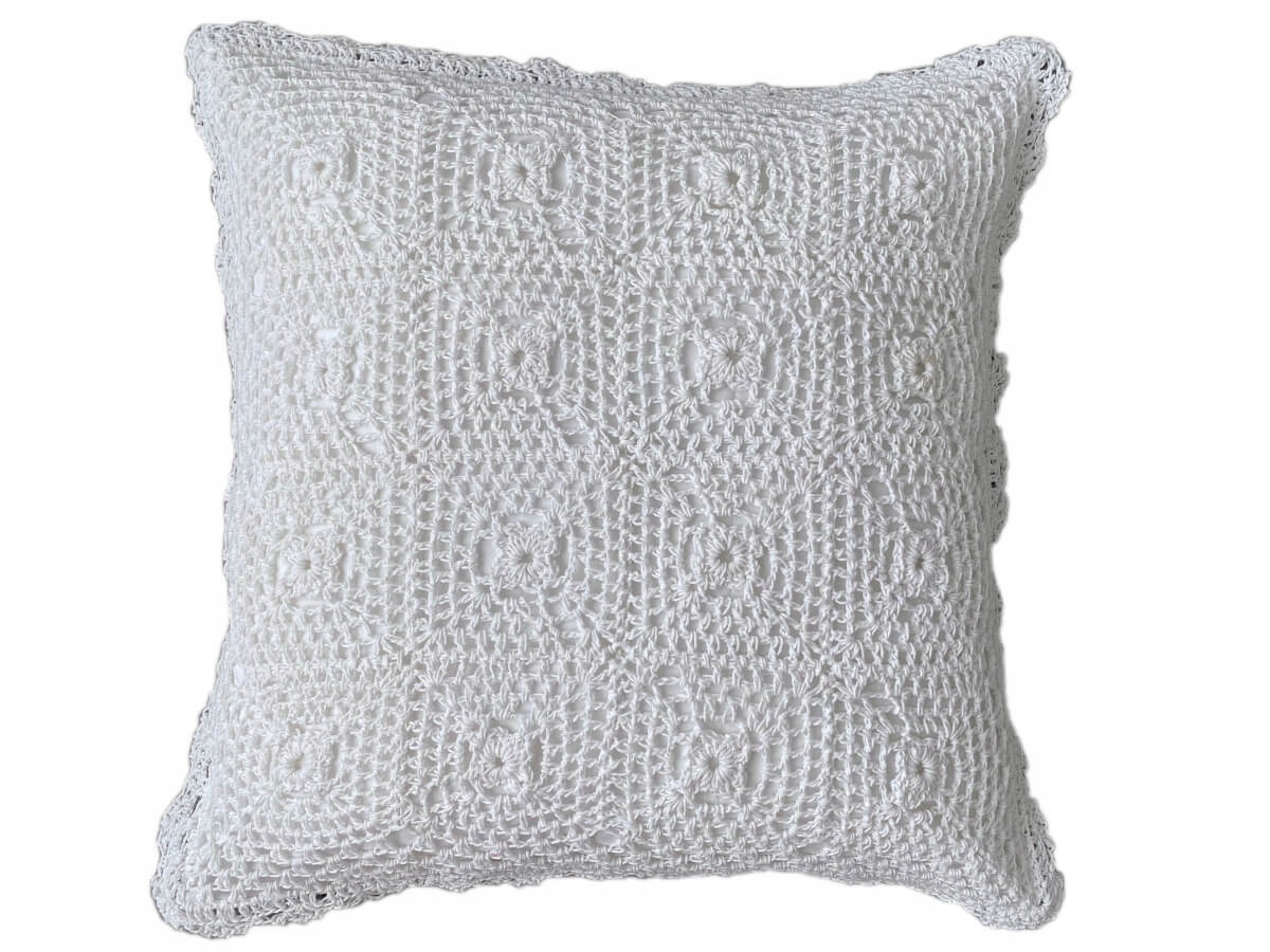 

Poszewka 40x40 cm szydełko Biała