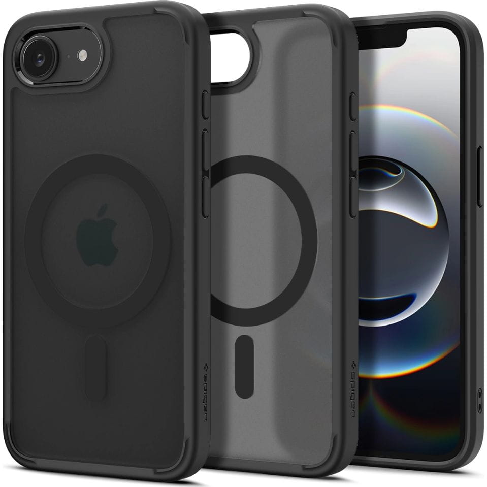 Pouzdro pro Apple iPhone 16E Spigen Ultra Hybrid Mag, průsvitně černé