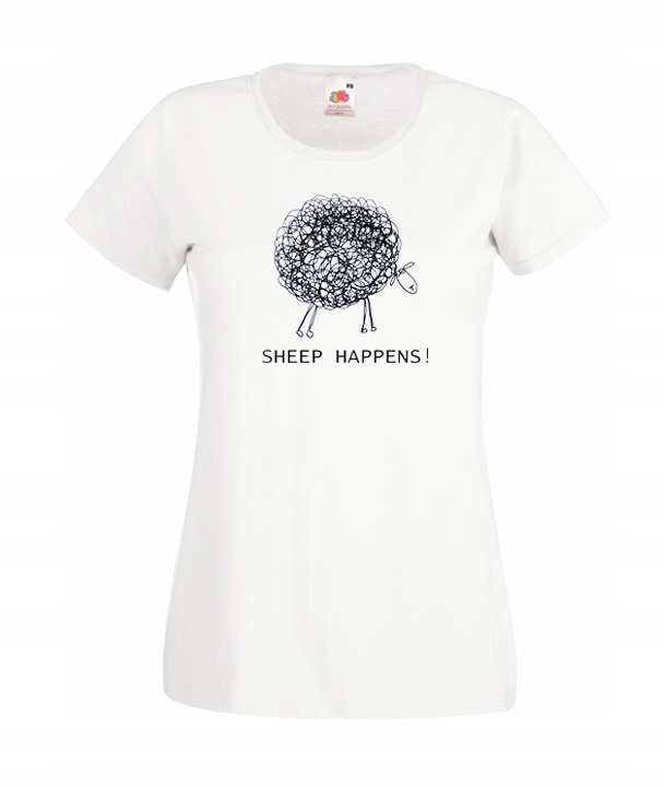 

Xs Koszulka Damska Owca Sheep Happens Śmieszne