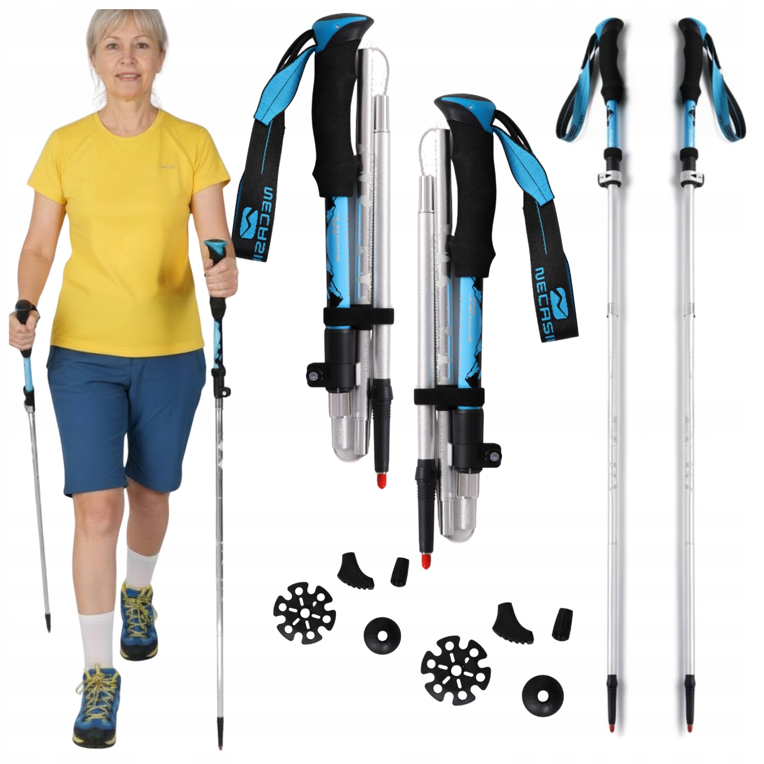 Kije Trekkingowe Nordic Walking Kijki Składane Lekkie Chodzenia Po Górach