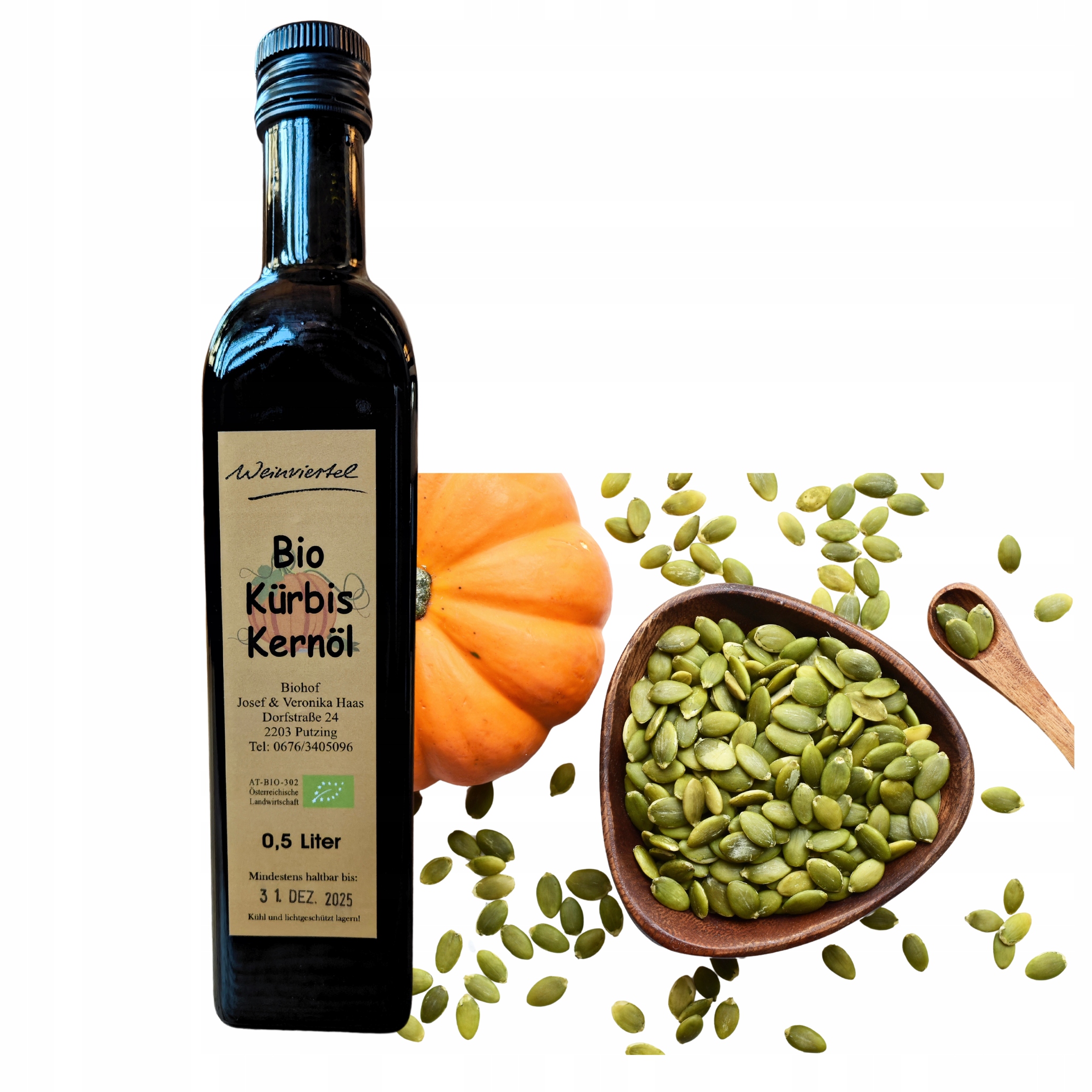 Levně Dýňový olej Bio z Rakouska od výrobce, čerstvý, 500 ml, Nerafinovaný