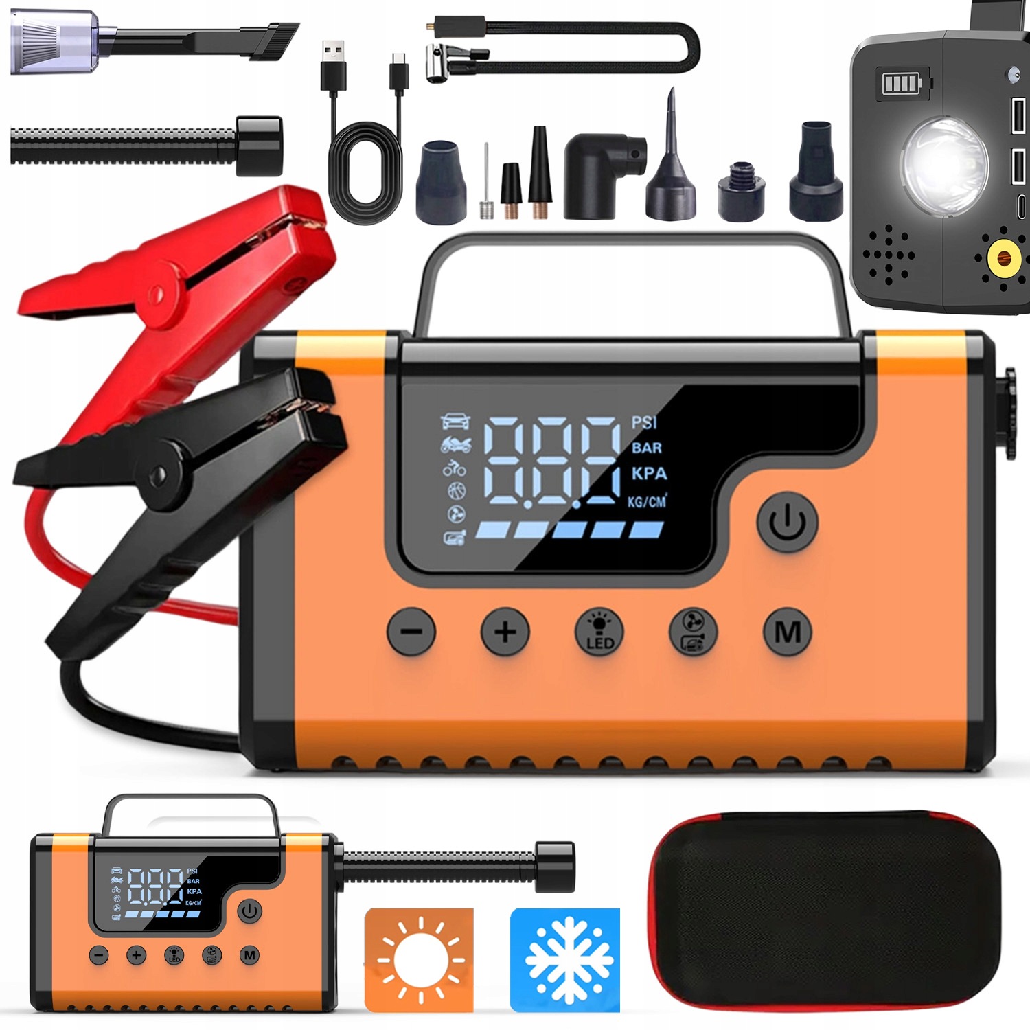 Booster Jump Starter Powerbank Vstavaný 8 Bezpečnostných Prvkov Všestranný