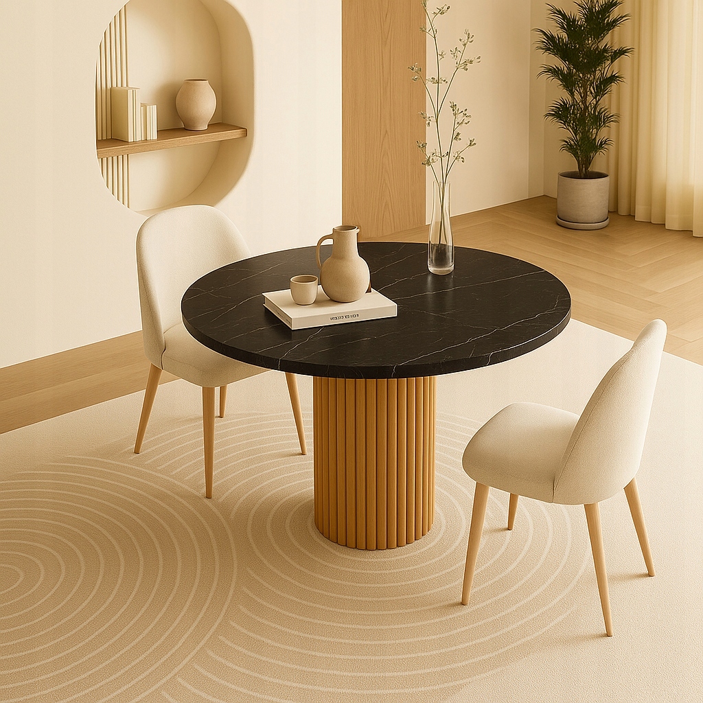 Stůl Mramor Černý 75 cm, kancelářský stůl Loft, stůl na zlatém podstavci