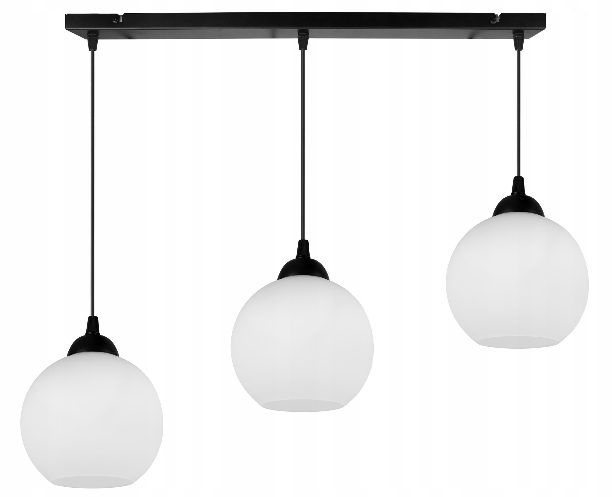 LAMPA WISZĄCA KLASYCZNA METALOWA SZKLANY KLOSZ Długość/wysokość 90 cm