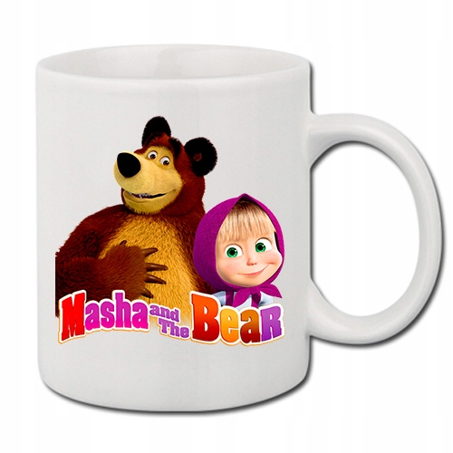 

Kubek Biały nadruk Masza i Niedźwiedź 01