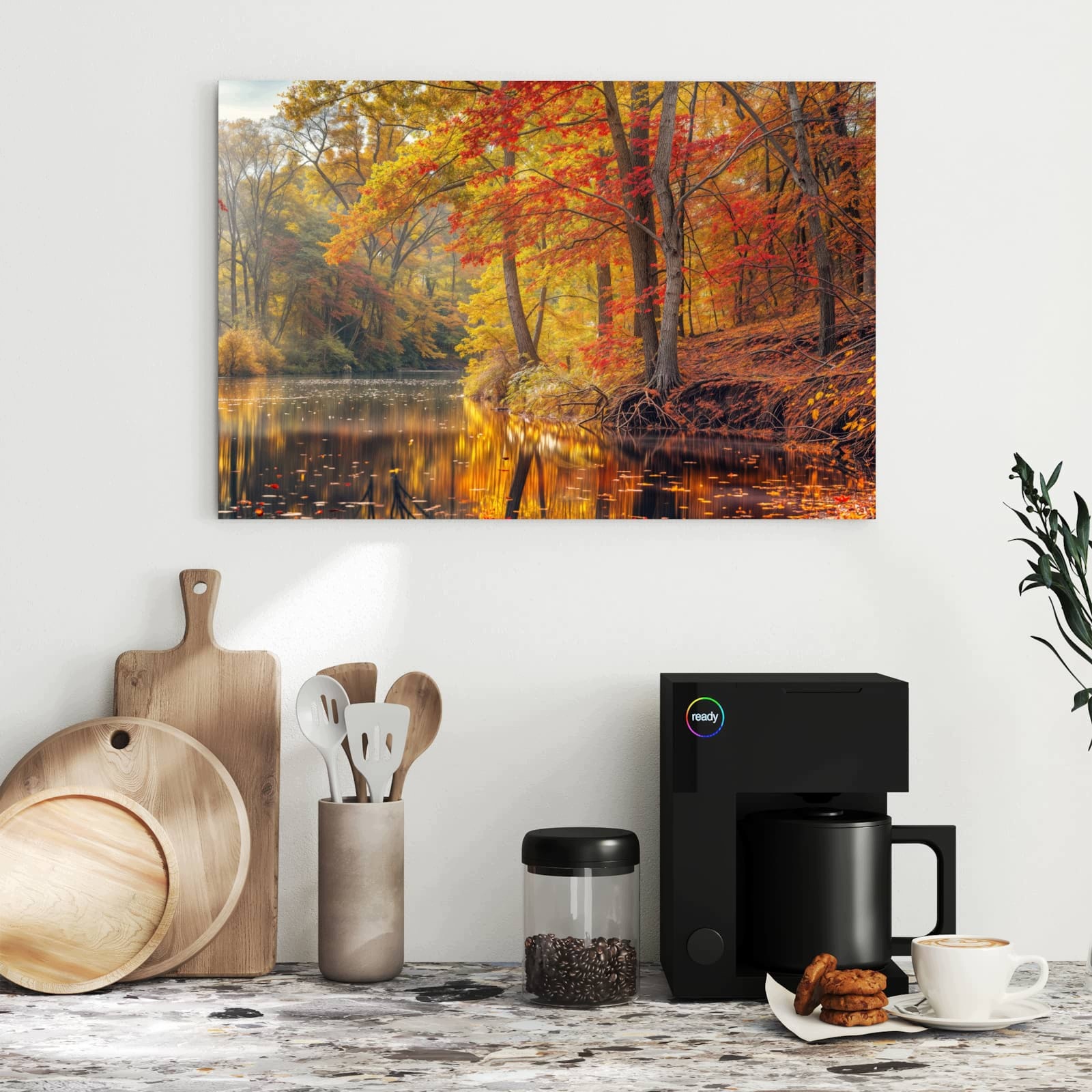 Magnetická tabule Podzimní les Jezero 60 × 40 cm