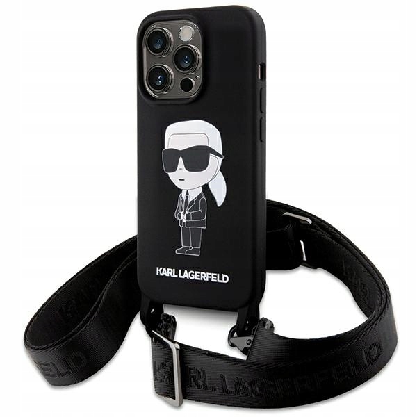 Pouzdro pro iPhone 15 Pro Max Karl Lagerfeld Crossbody Silicone Černé