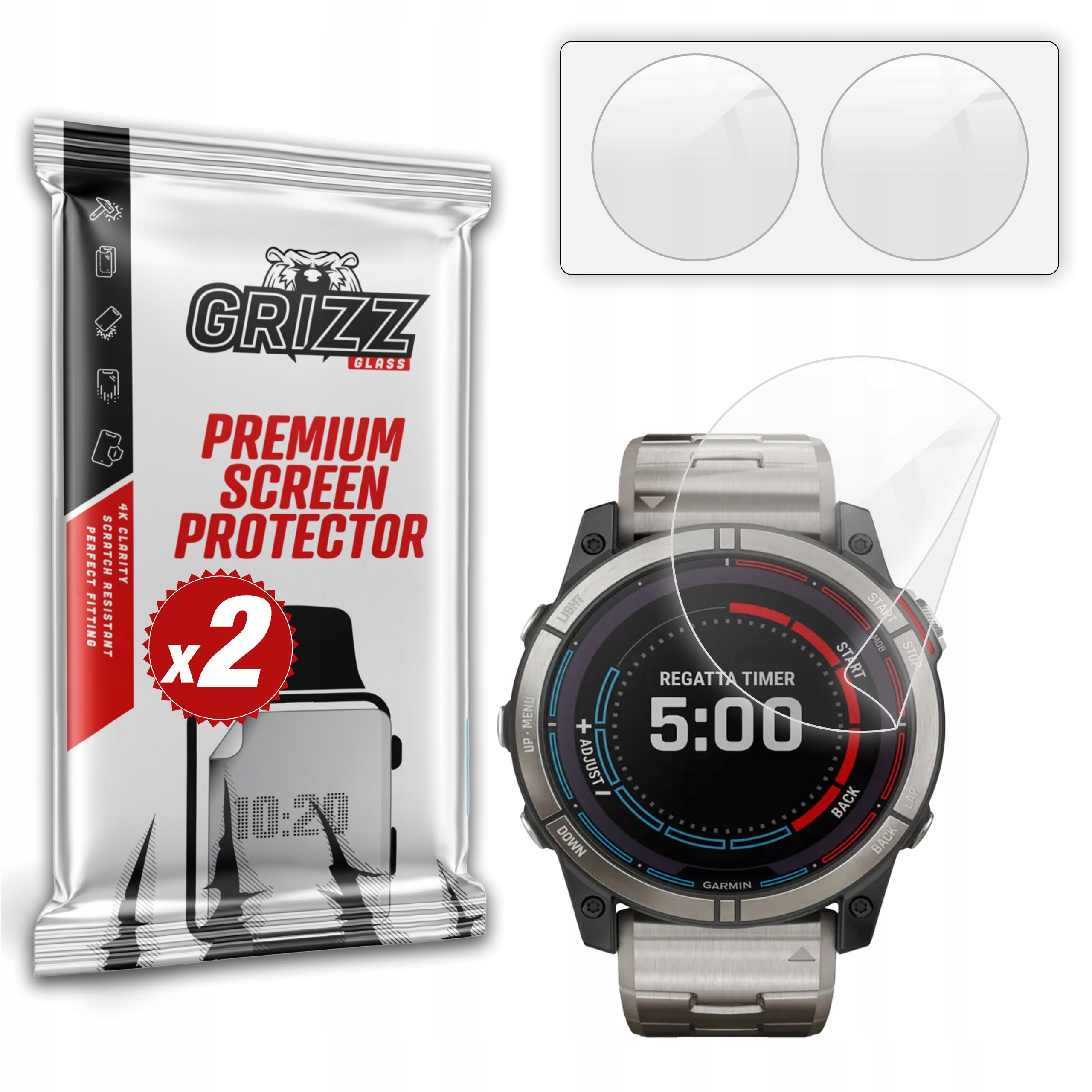 2-PAK Ceramiczna folia ochronna do Garmin quatix 7X 51mm