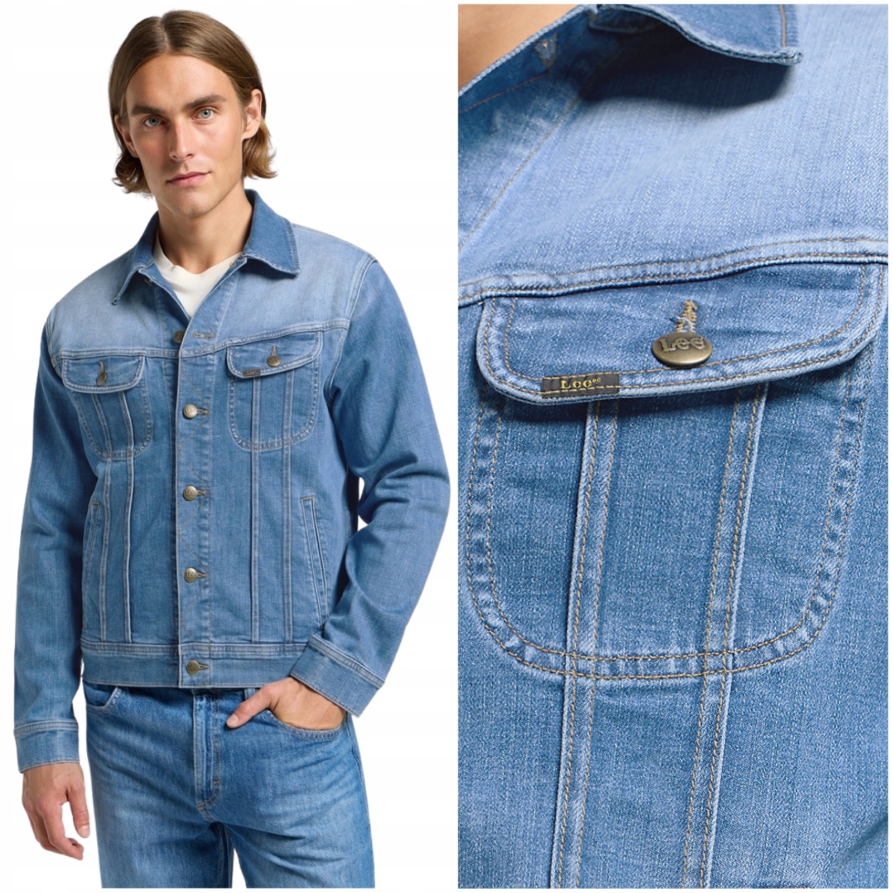 Lee Rider Jacket WornIndigo DžINS klasická pánská džínová katana bunda XL