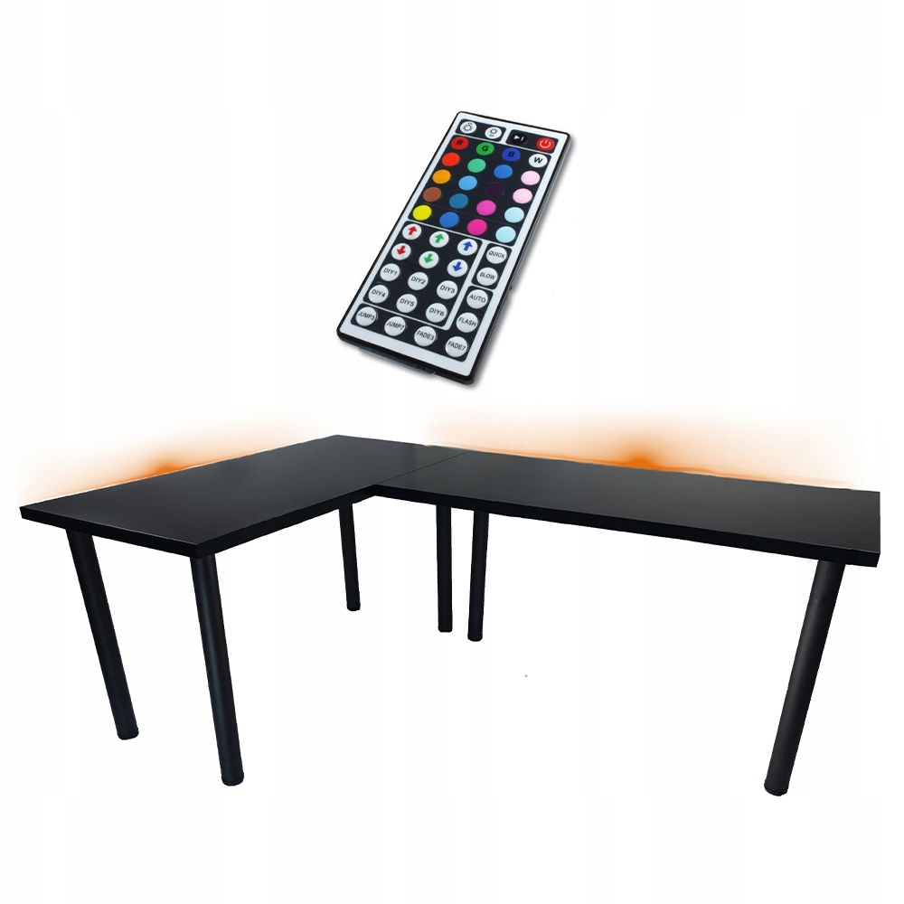 Biurko Gamingowe Narożne Czarne Led Rgb Producent
