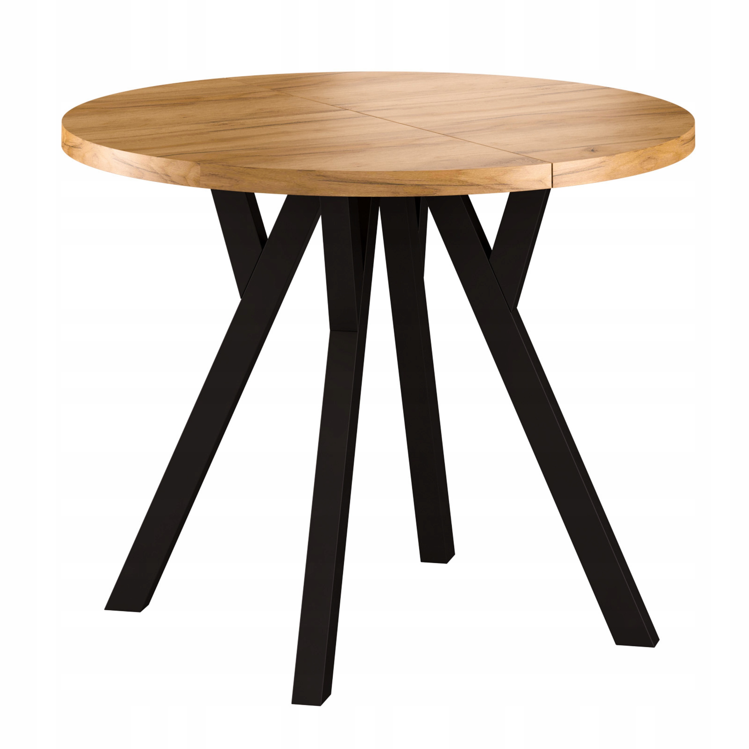 Stůl kulatý rozkládací 90/180 moderní Perlume Dub craft zlatý loft fi90