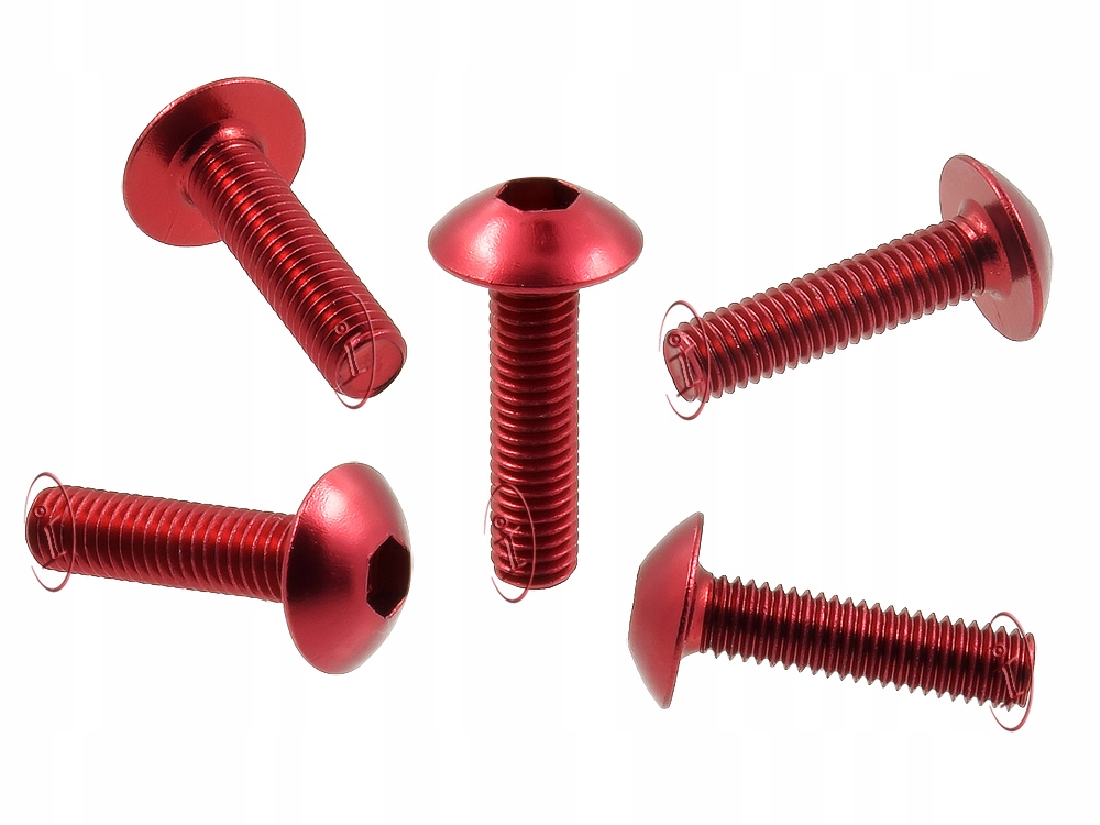 ŚRUBA OWIEWKI ALUMINIOWA śrubki M5 CZERWONE Producent IM Technics