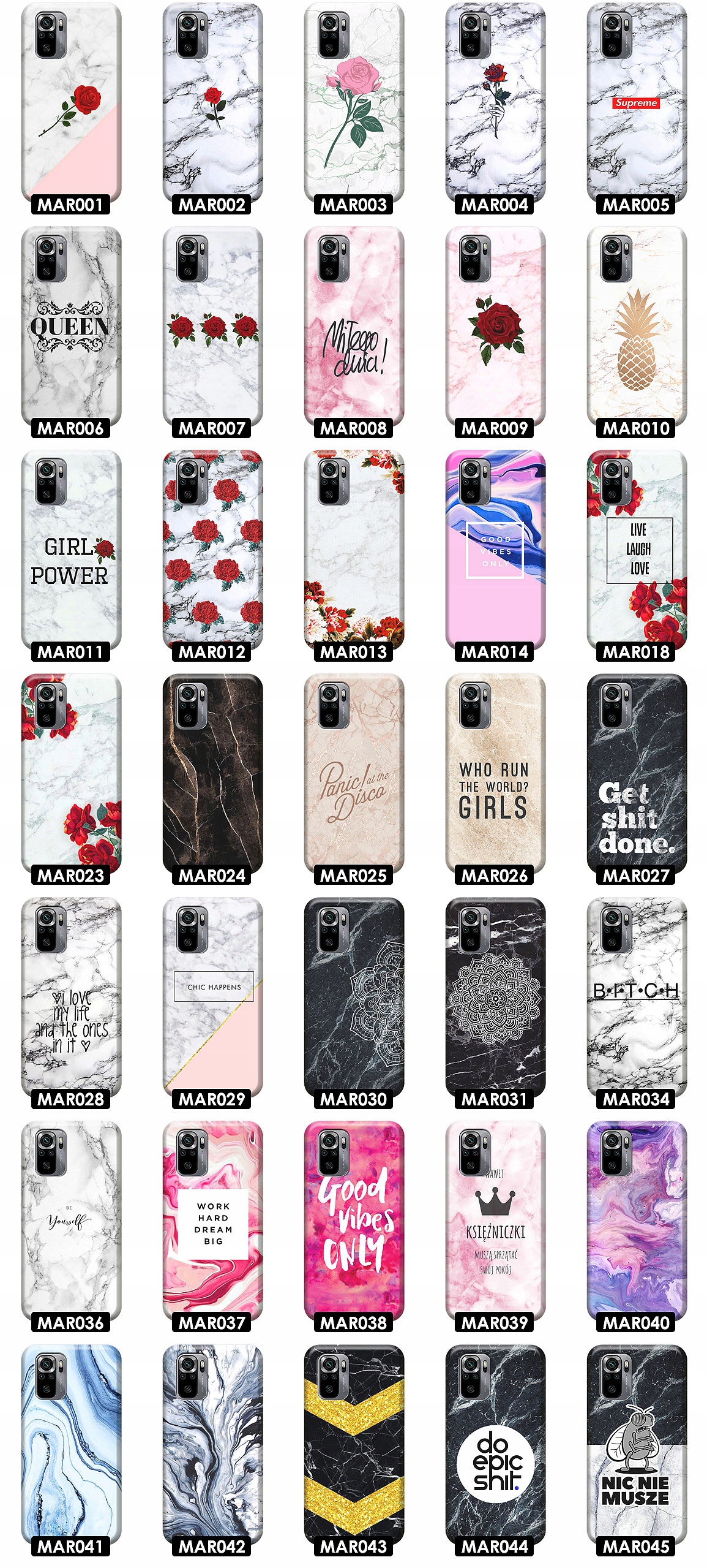 ETUI CASE SILIKONOWE PLECKI NA TELEFON DO XIAOMI REDMI NOTE 10 10S WZORY Dedykowany model Redmi Note 10 Note 10s