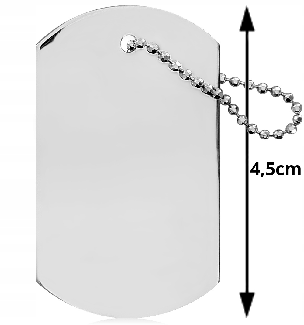 Vojenská Známka Dog Tag Stříbro 925 Gravírování