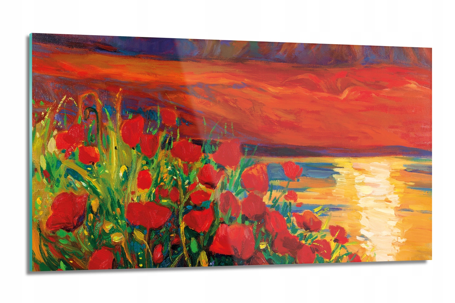 sklenená doska Kvety západ obraz na stenu 120x60