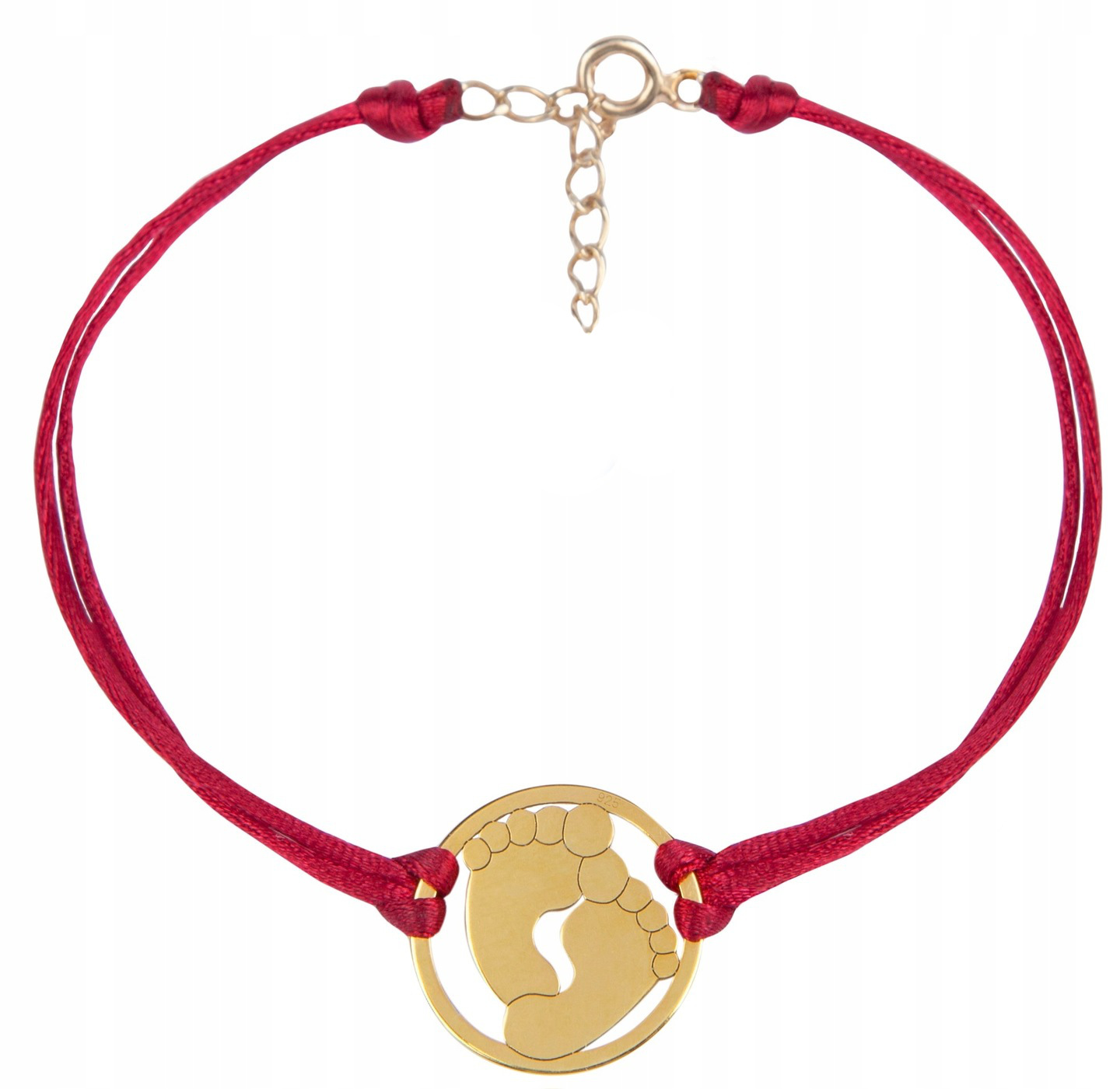 Bransoletka sznurkowa stópki Swarovski Grawer 925