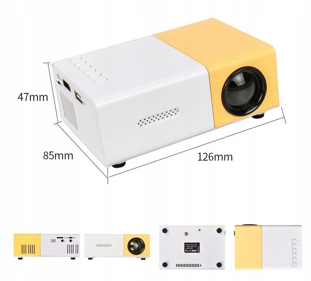 Projektor Mini Rzutnik Kino Domowe LED Full HD USB 1920x1080 na Pilota Marka inna