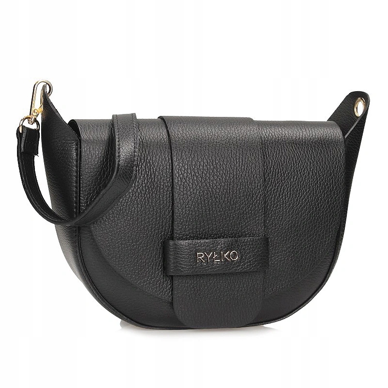 Dámská kabelka Ryłko R40938TB_UV6 kabelka přes rameno černá kožená půlkruhová