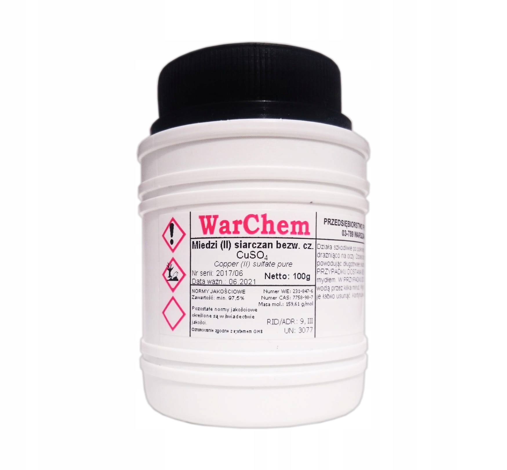 

Siarczan Miedzi bezwodny 100g Warchem [48274]